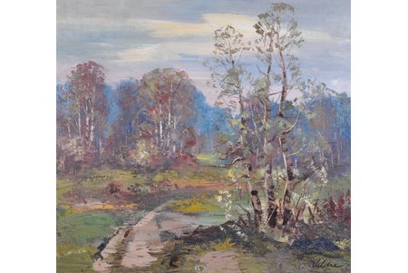 Veldre Harijs (1927-1999), Spring mood, 1989, canvas, oil, 70 х 65 cm, restoration